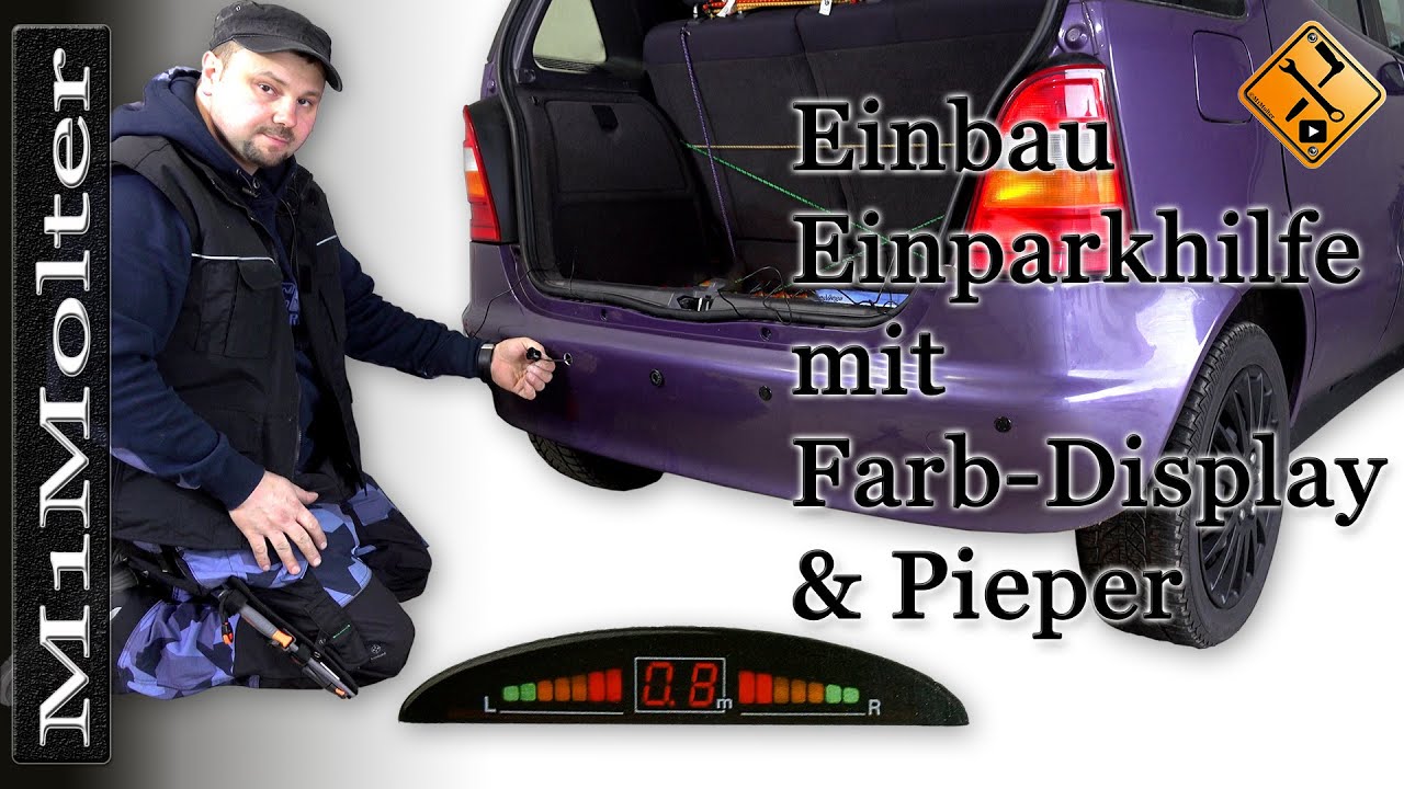 Einparkhilfe mit Farb-Display in PKW Einbau /  Park Distance Control (PDC) Einparkhilfe mit Display