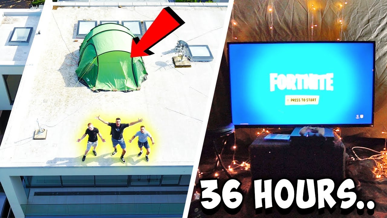 Last Person To Leave The Roof Wins $10,000 **CAMPING ON ROOF**