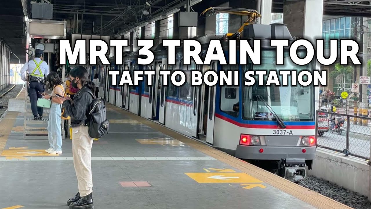 Full MRT-3 Ride From Taft Avenue to MRT Boni Avenue Station. [4K UHD]Train tour Vlog in Manila 🇵🇭