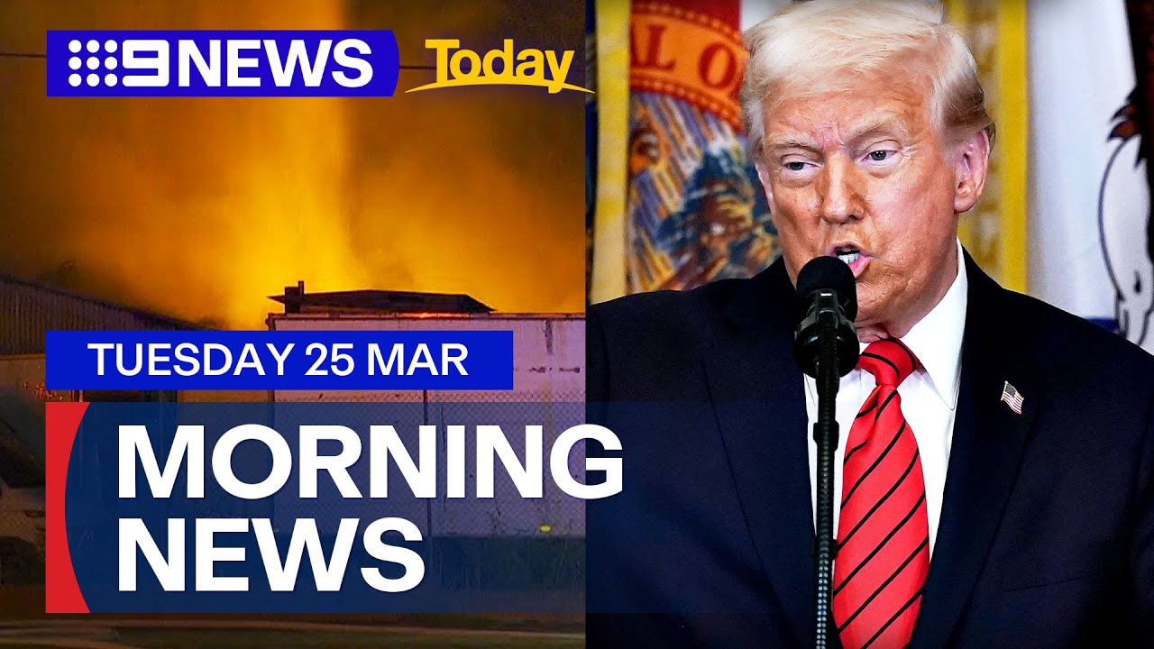 Huge blaze breaks out in Sydney's west; Uncertainty over Trump trade war | 9 News Australia