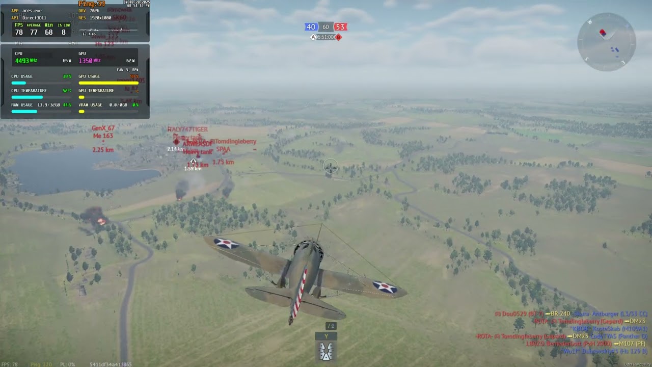 War Thunder i5-13500 / UHD 770 / 32GB(OC) Min 1080p