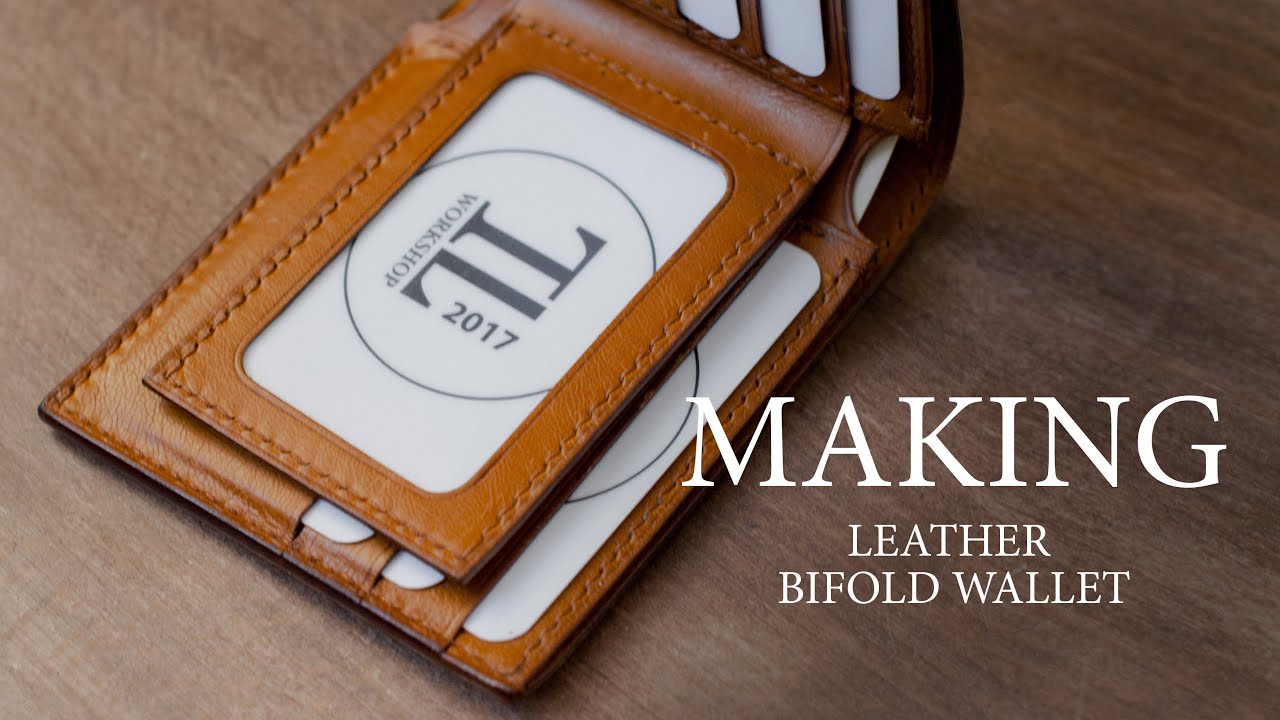 Making a bifold wallet with crocodile leather cover. Leather craft