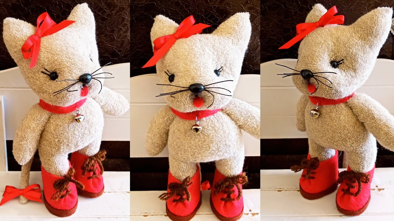 МИЛАЯ ИГРУШЕЧНАЯ КОШКА В НОСКАХ-КОШКА В ОДНИХ НОСКАХ