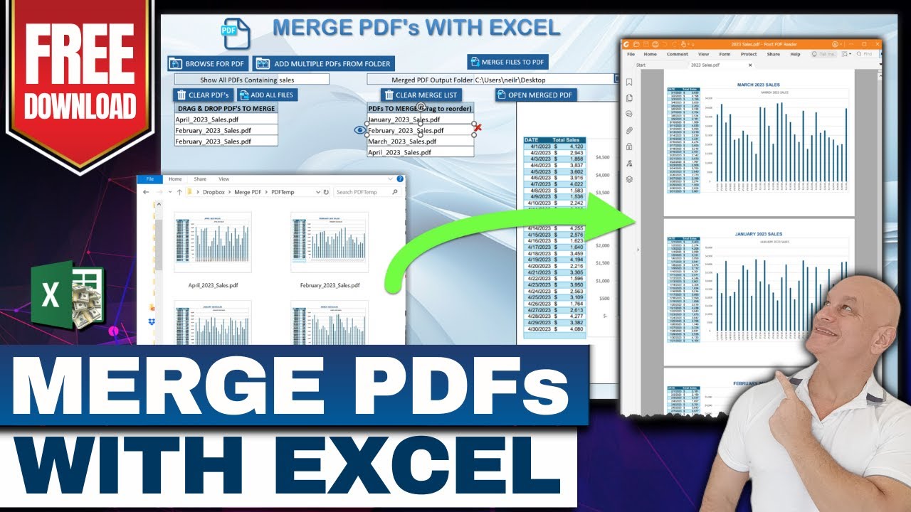 How To Merge & Combine Multiple PDF Documents With Excel  [FREE Template Download]