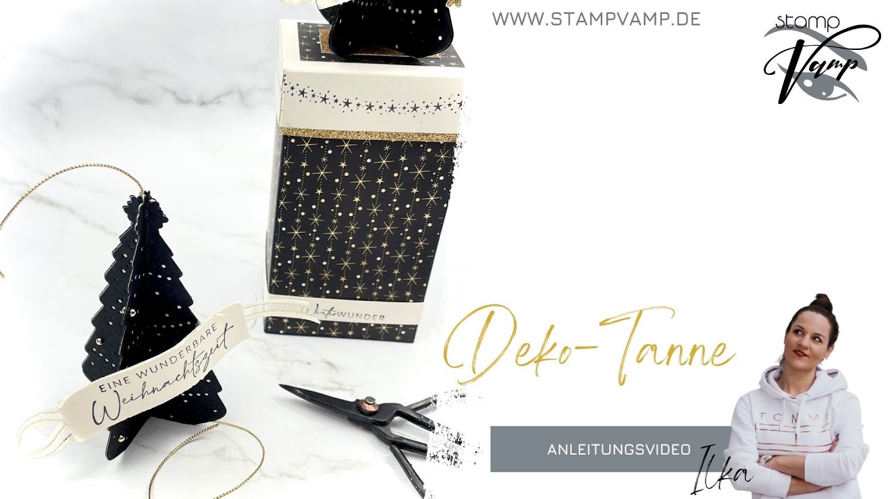 3D Deko-Tanne basteln/Stampin' Up!®/Funkelnde Feiertage/Weihnachtslichter/Bestes Etikett/StampVamp