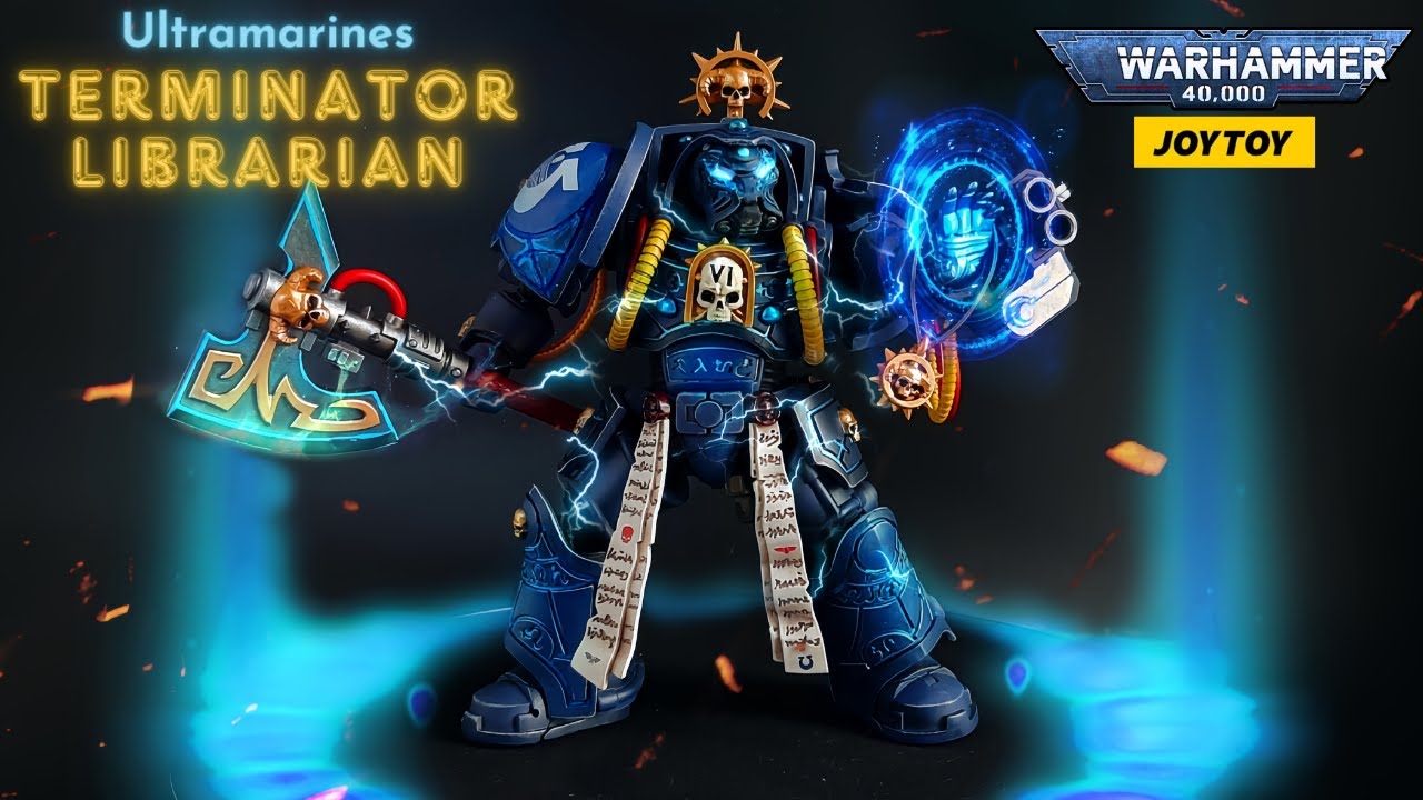 Unbox JOYTOY Warhammer 40K Ultramarines Terminator Librarian actionfigure 1/18 scale