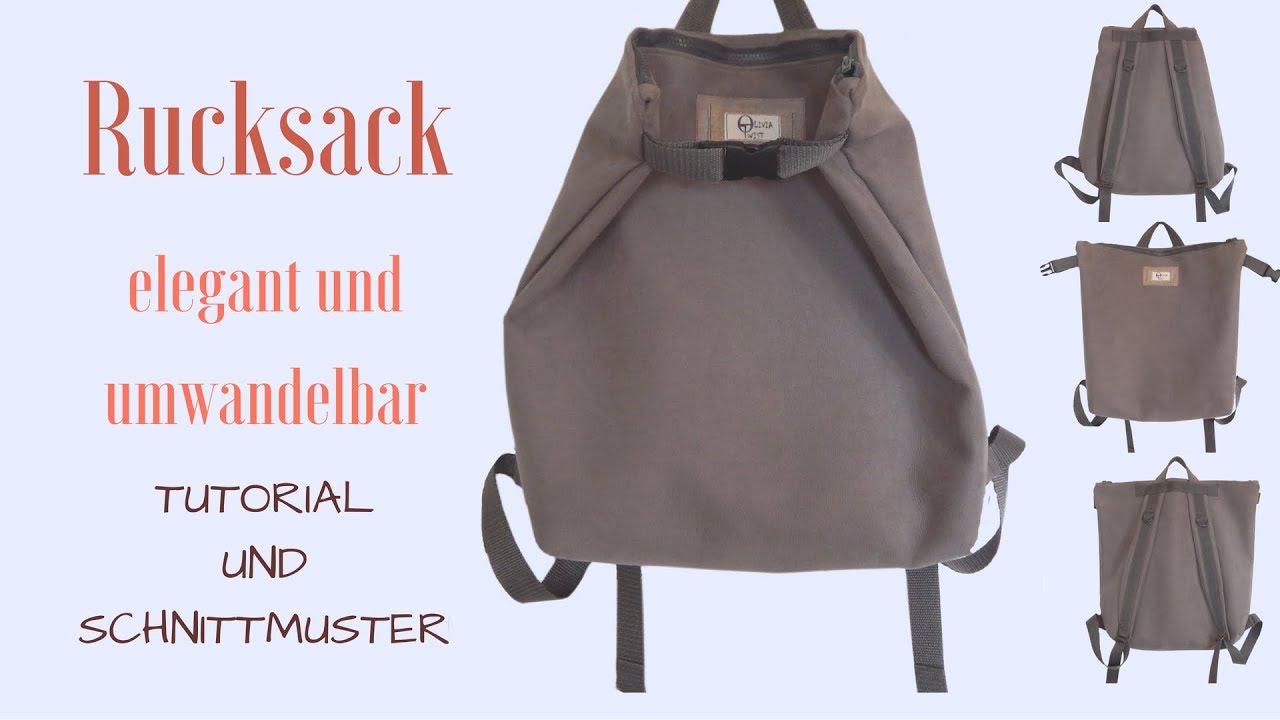 Umwandelbarer eleganter Rucksack – Tutorial – Nähanleitung für Anfänger