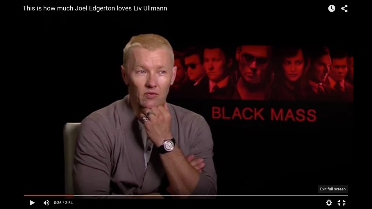 Joel Edgerton talking Black Mass and how much he loves Liv Ullmann