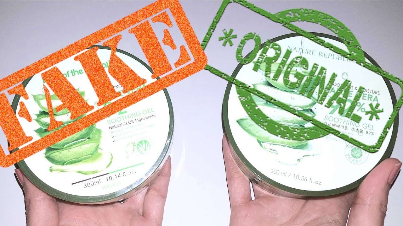 جل الصبار الكوري الاصلي والتقليد Aloe Vera Gel fake vs real