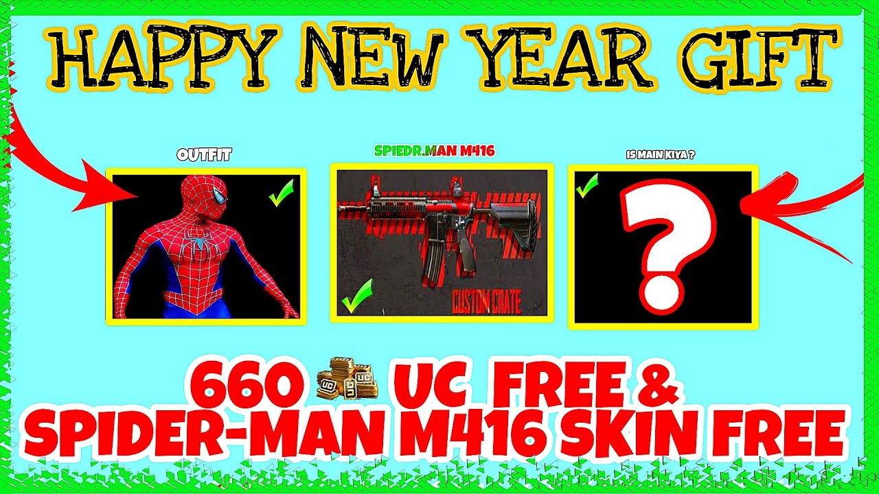 🔥  NEW YEAR GIFT 600 UC l🔥 SPIDER-MAN M416 SKIN l 1.8 UPDATE 🔥