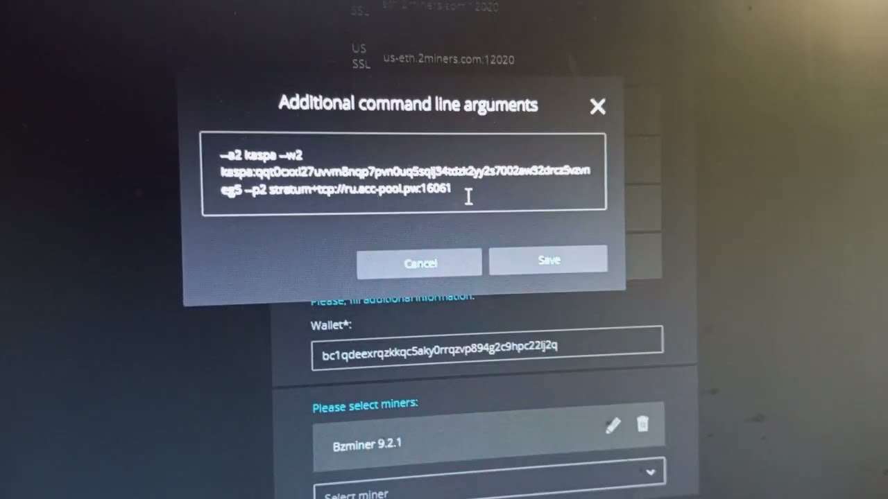 kaspa dual mining KAS+ETH BZminer как майнить kaspa в дуале.