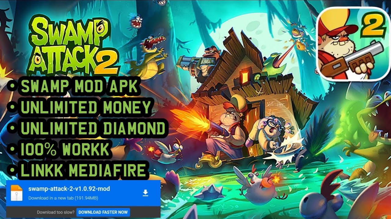 SWAMP MOD APK, UNLIMITED MONEY, UNLIMITED DIAMOND, 100% WORKK, LINKK MEDIAFIRE
