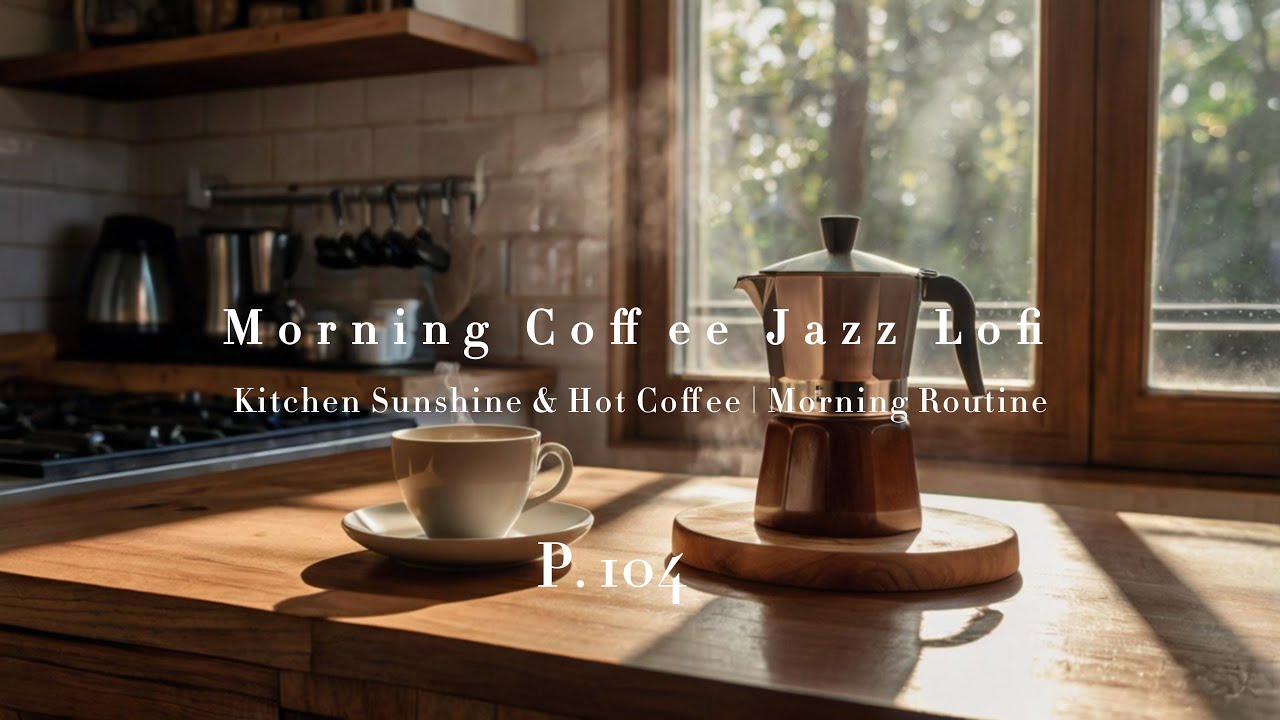 ☕ Morning Coffee Jazz Lofi | 🥐 Kitchen Sunshine & Hot Coffee | 🌅 Morning Routine