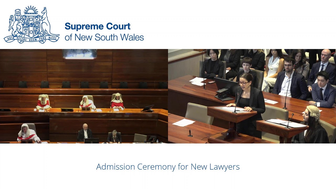 Admission Ceremony for New Lawyers - Friday 15 November - 2:45pm