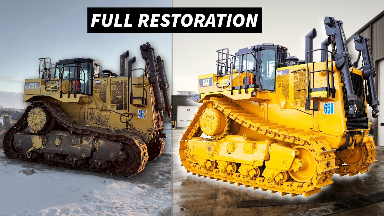 Как восстанавливаются бульдозеры Caterpillar D11 (полный процесс разборки)