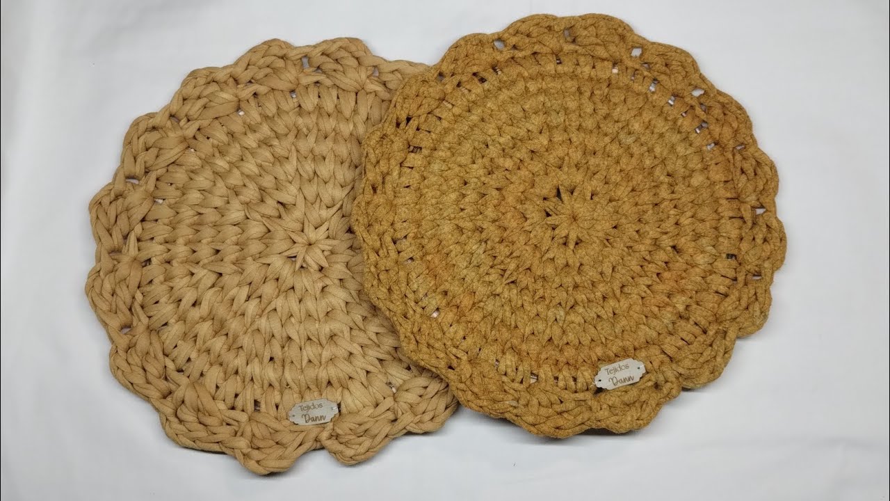 Posa fuente tejido al crochet en totora 💮 Paso a paso