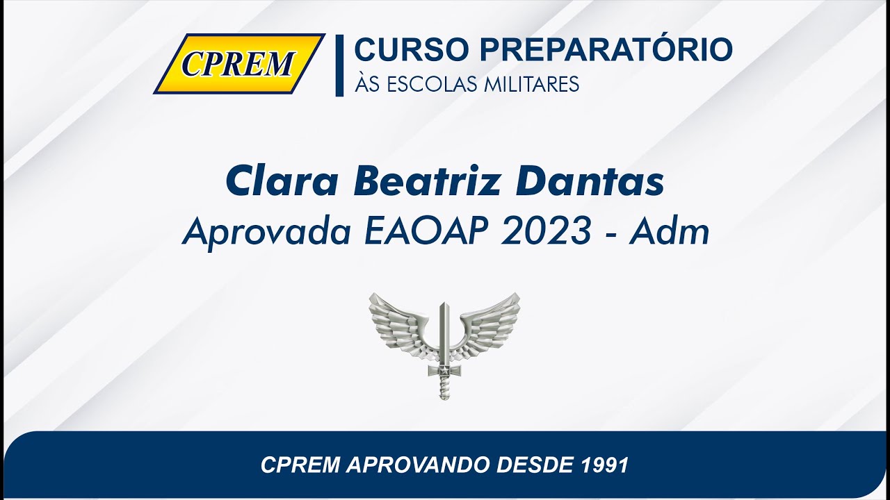 CPREM: Depoimento 2&bull; colocada EAOAP - ADM 2023 - Clara Medeiros