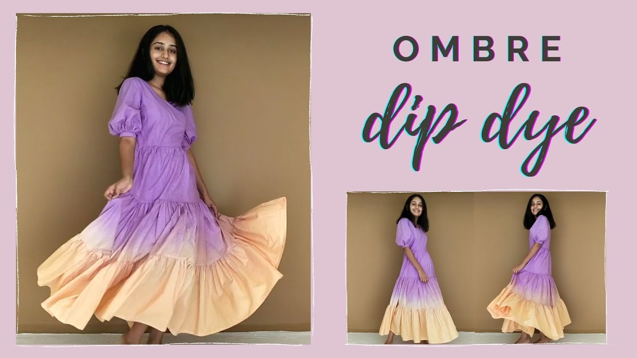 How to Ombre Dip Dye a dress with two colors | DIY Gradient effect tie dye at home