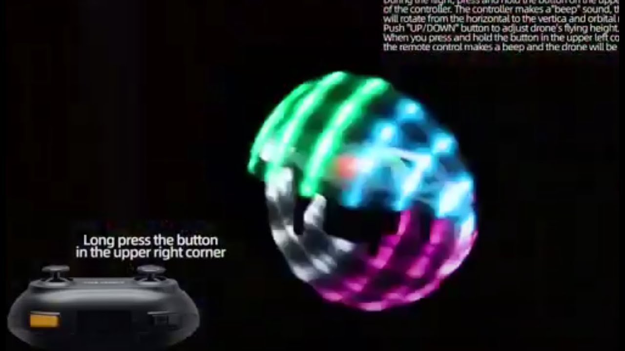 Aurora Ball Drone with LED Light Ball Function New 2024 Quadcopter Drohne mit LED Ball Effekt Neu V1