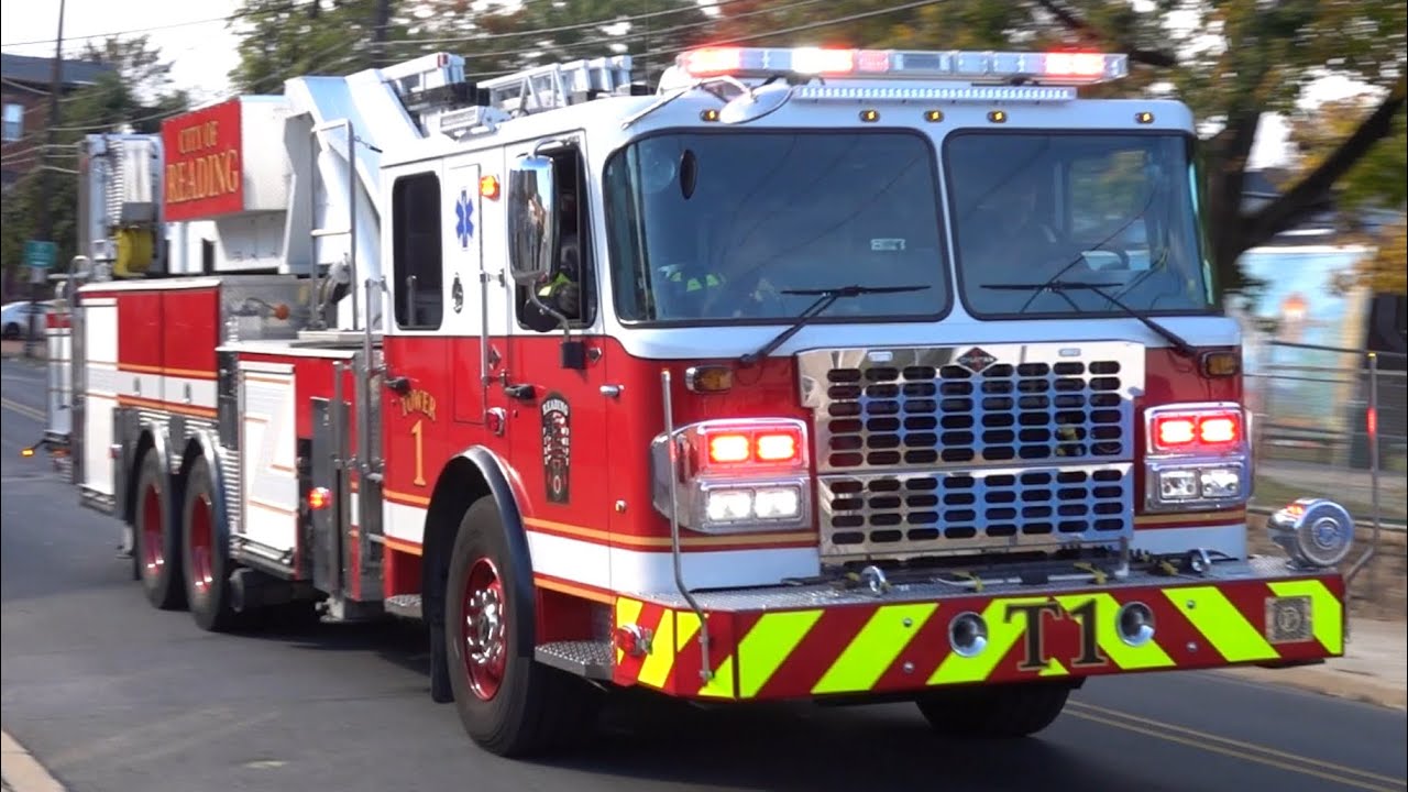 Reading Fire Department New Tower 1 Responding 10/25/23