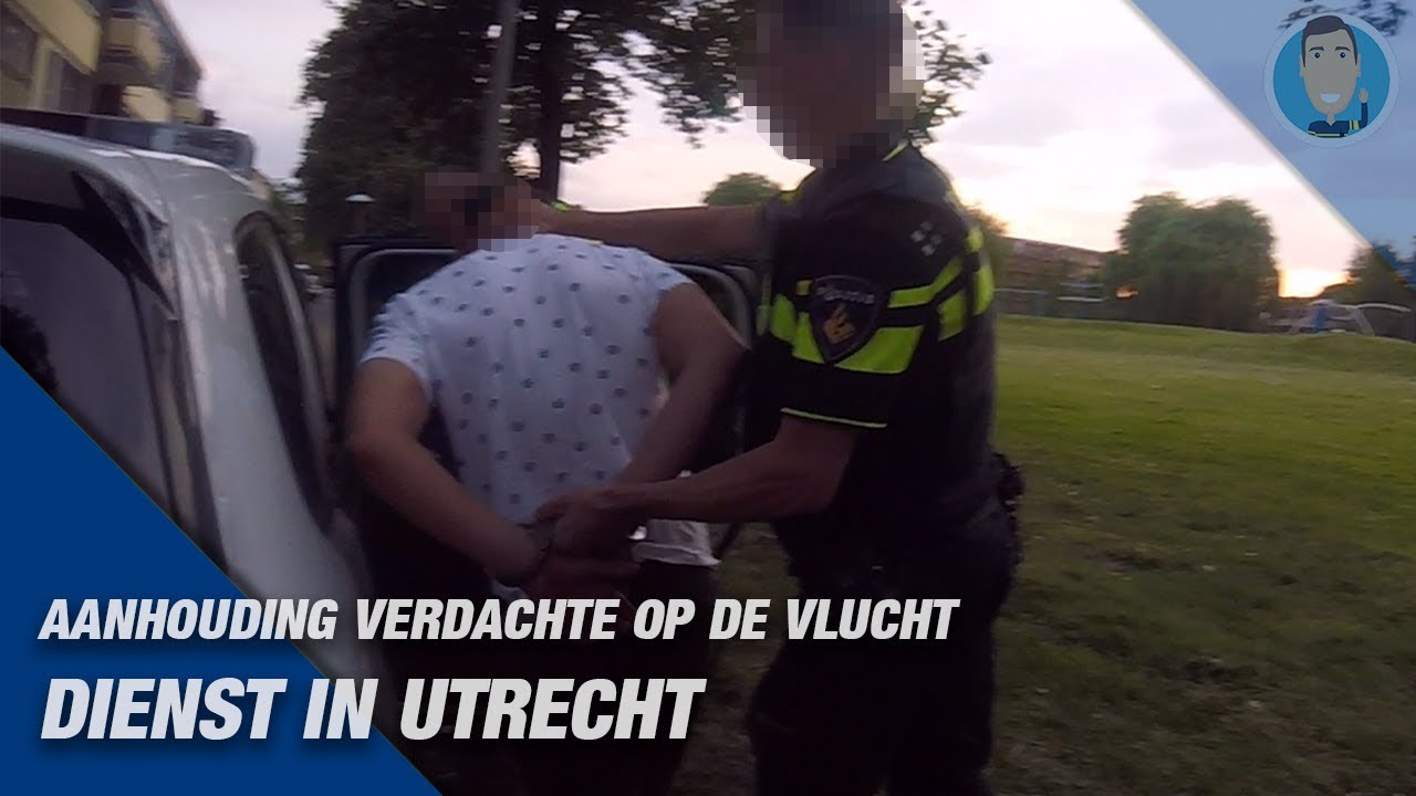 Aanhouding verdachte op de vlucht. Politie Utrecht, Overvecht.
