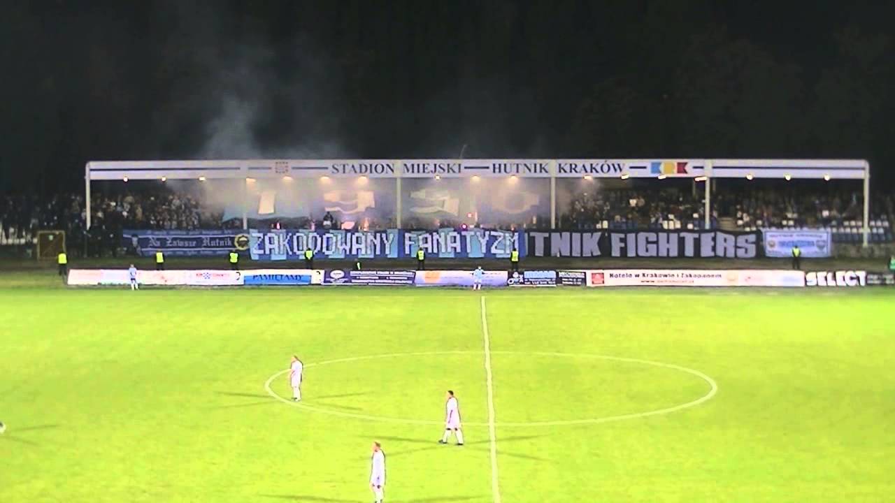 Hutnik Nowa Huta - Unia Tarnów (kibice, kamera z dachu)