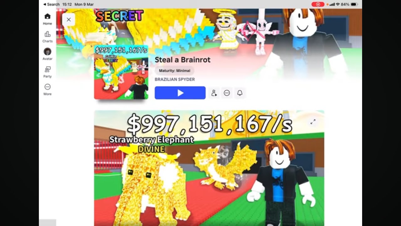 Playing Steal A Brainrot in Roblox!