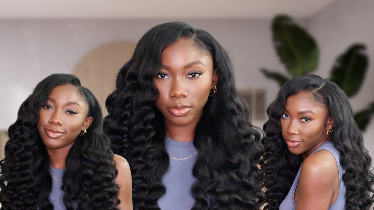 NO GLUE ❌ NO LACE! THE MOST NATURAL KINKY STRAIGHT V PART WIG FT. WIGGINS HAIR