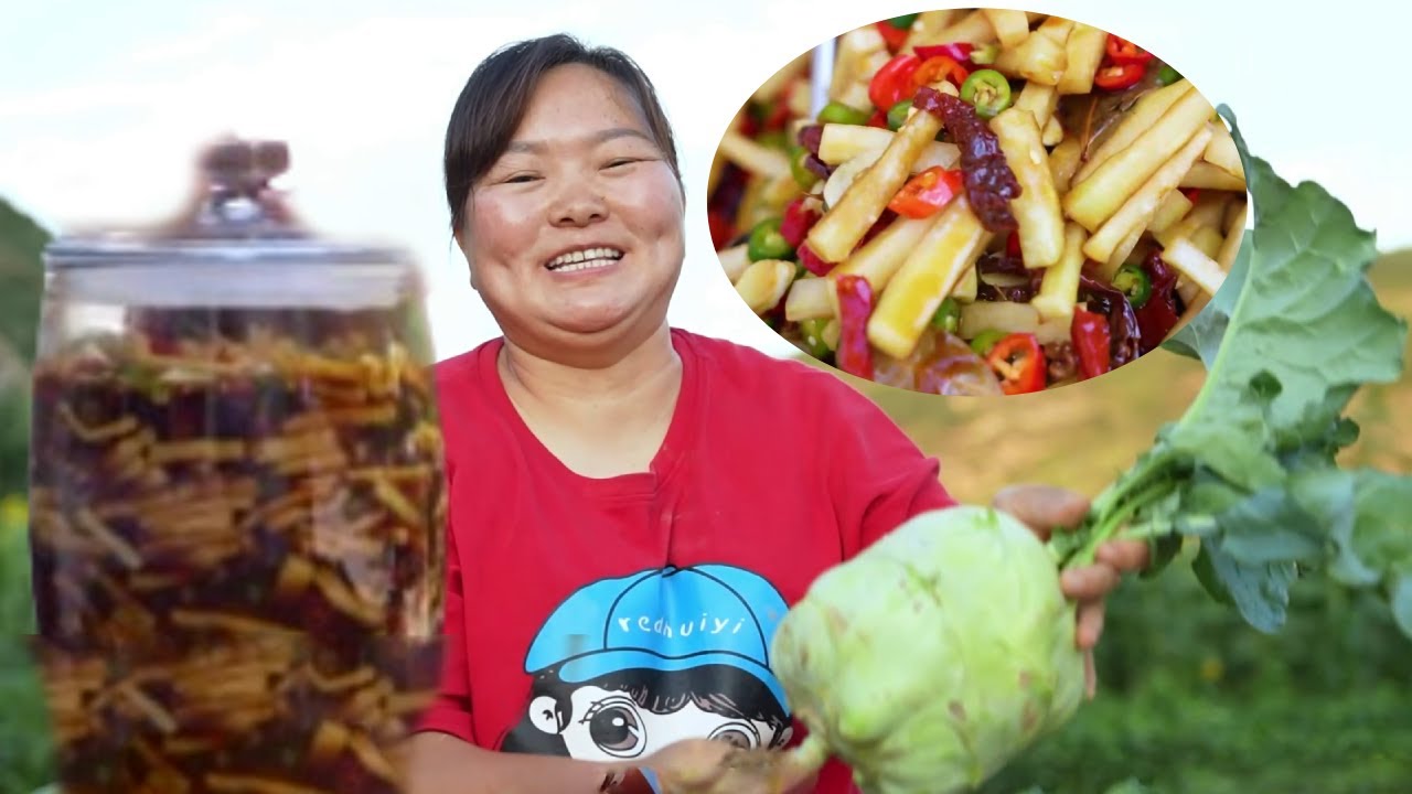 【陕北霞姐】20颗茄莲，做陕北手工”泡菜“，口感酸辣爽脆开胃，一口接一口超下饭！