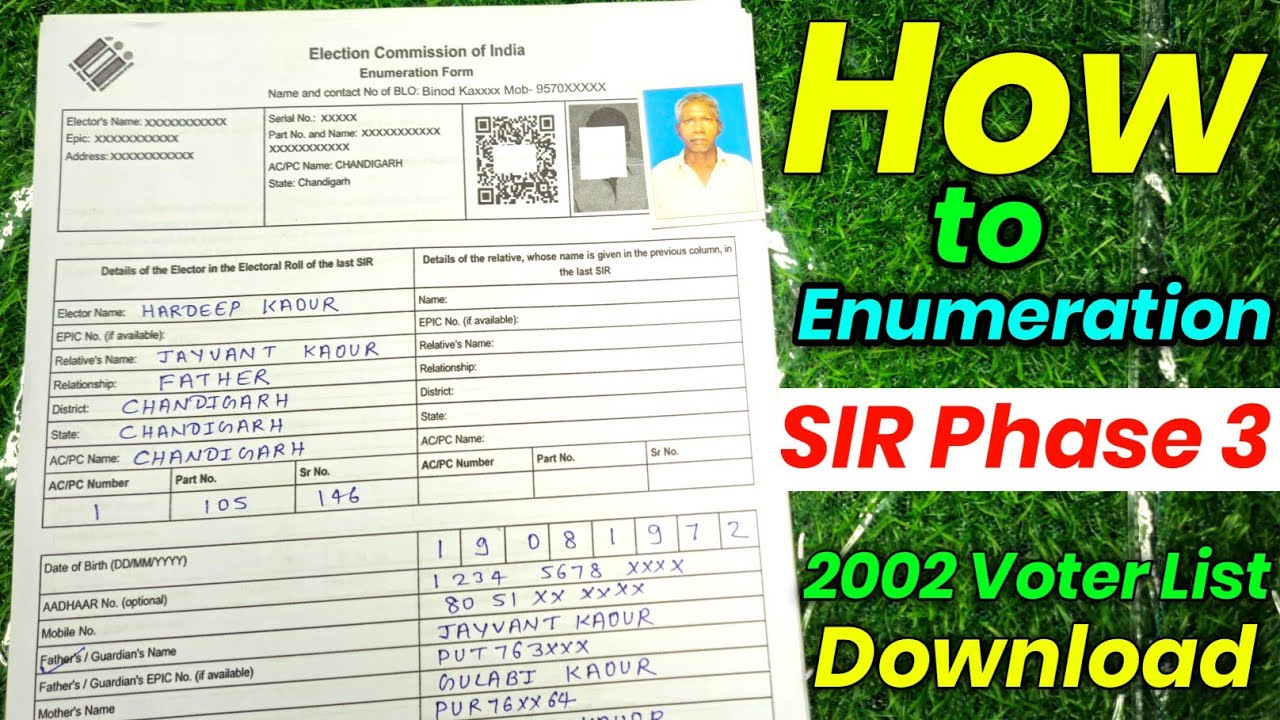 Election Commission of India Enumeration Form | How to Fill Out Enumeration Form | Enumeration Form
