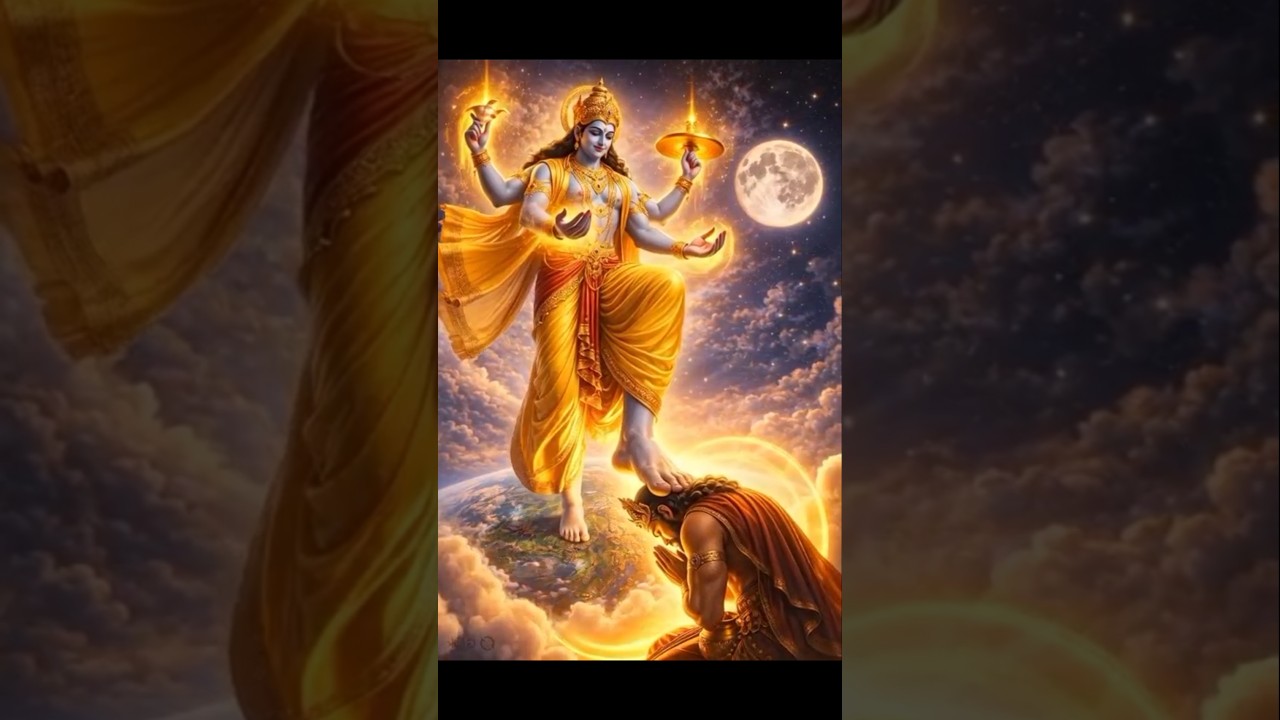 Peaceful form, the lotus flower, the lotus flower, the universe, the sky, the color of the clouds, the auspicious body #peacefulform #Vishnu #Song