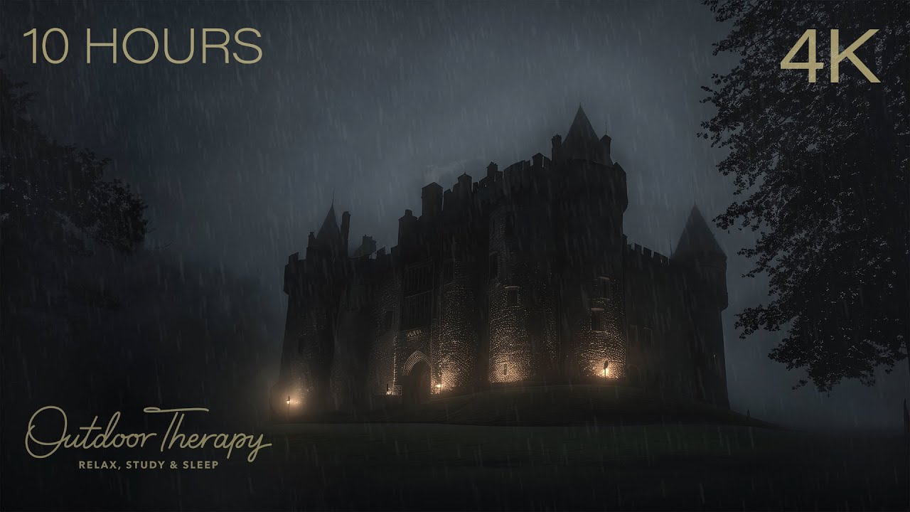 Stormy Night at a Moody Medieval Castle | RELAX | STUDY | SLEEP | with calming Thunder & Rain