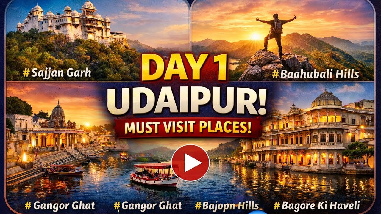 Udaipur Trip Day 1 😍| Sajjangarh Mansoon Palace, Bahubali Hills & Gangor Ghat | Royal Rajasthan Vlog