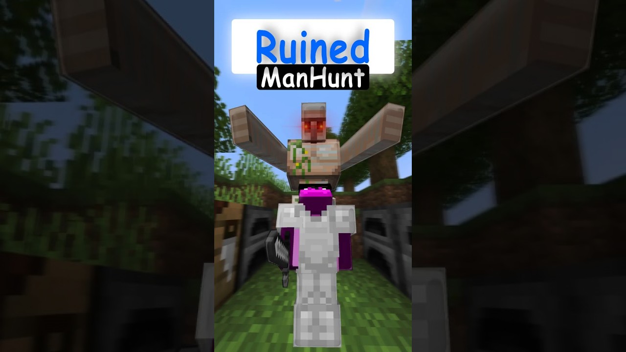 I Hate Iron Golems  #minecraft #speedruning #manhunt