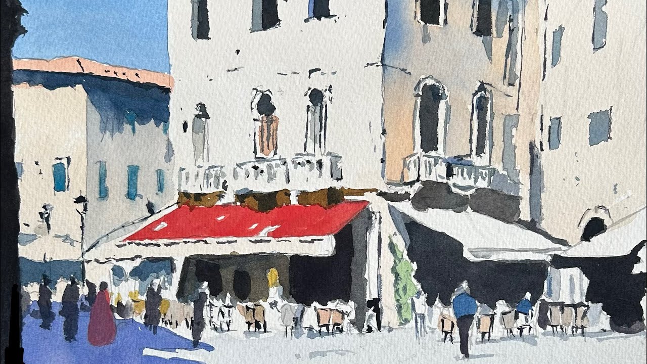 How to Paint this city scene in easy steps 