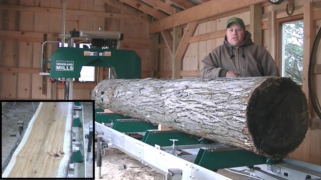 Большое бревно гикори на лесопилке сегодня, Woodland Mills HM130