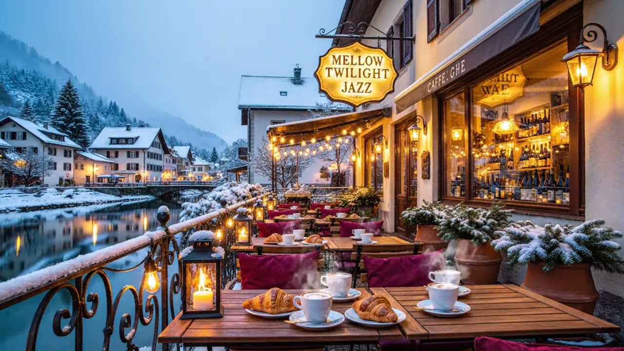 Snowfall Romantic Jazz ☕ 4K Warm Café Vibes for Studying, Deep Sleep & Calm 2026