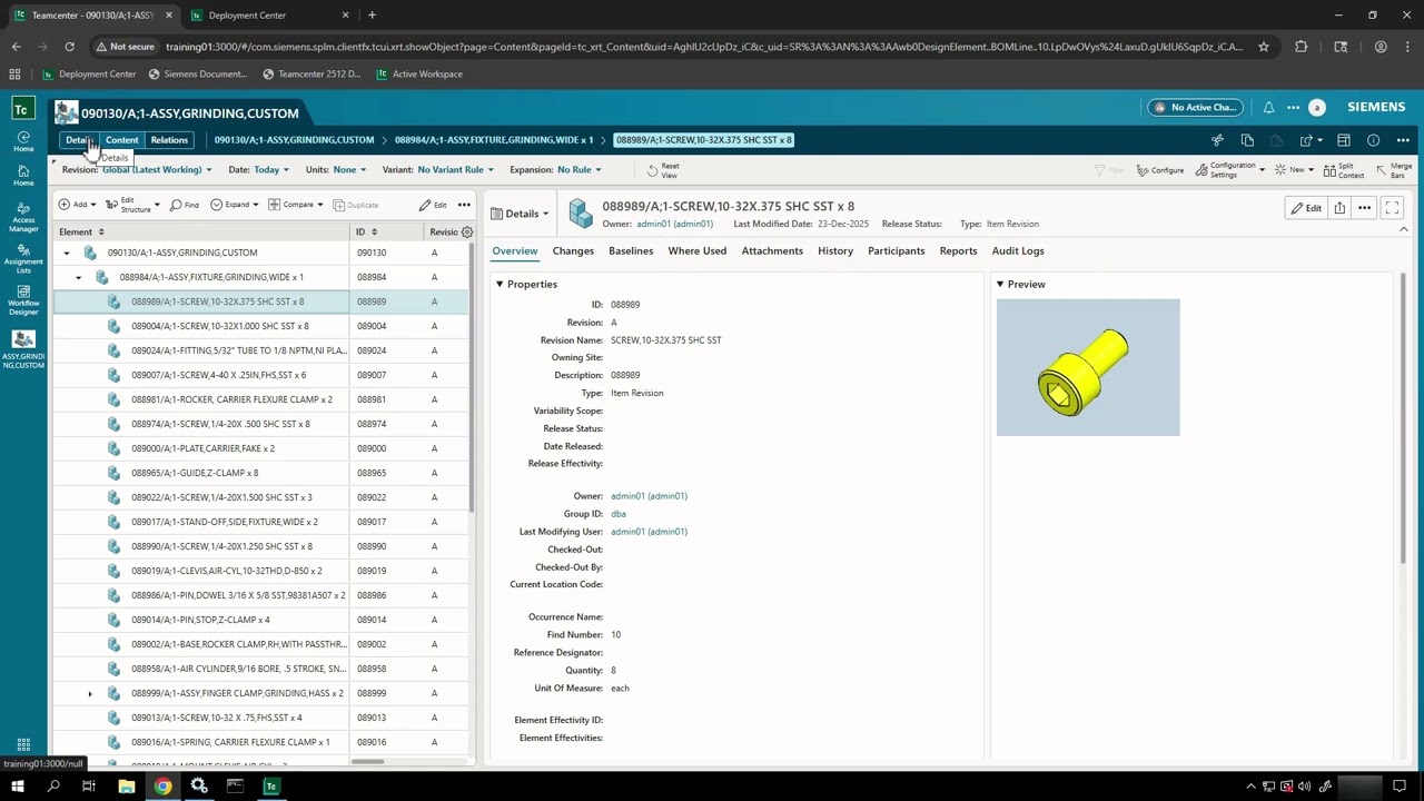 Teamcenter 2512: Изучение объектов с помощью режимов работы