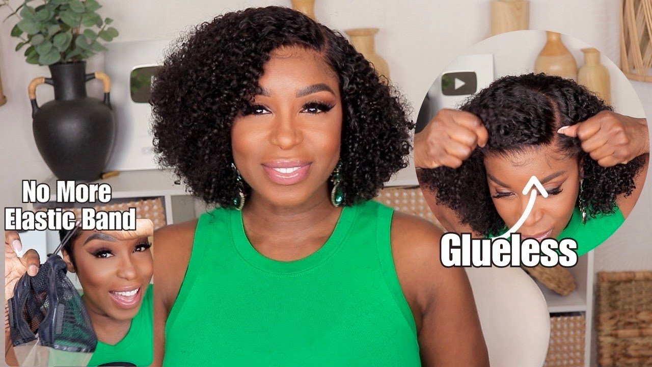 Game Changer!  *NEW UPGRADED 3D DOME CAP 100% Glueless Wig | Natural Coily Curly Bob Wig For Summer