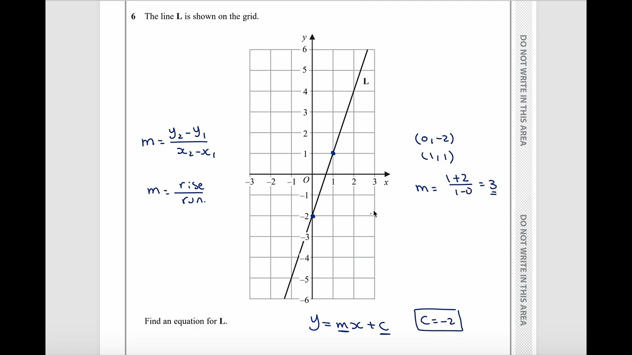 Edexcel IGCSE 4MA1/2H Oct/Nov 2020 – Q[6] | [EQUATION OF LINE ] Explained Step by Step