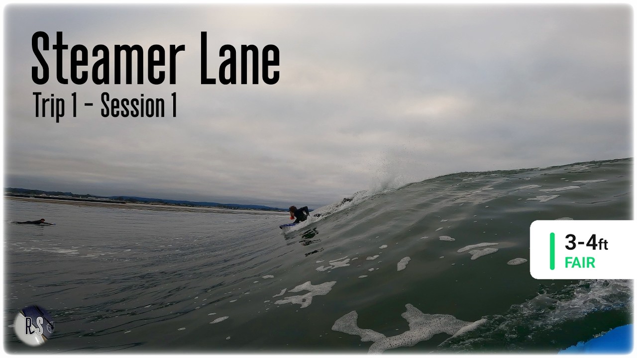 First Session Back Bodyboarding Small Waves at Steamer Lane