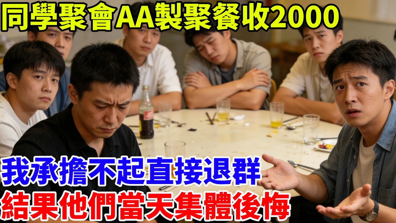 同學聚會AA製聚餐收2000，我承擔不起直接退群，結果他們當天集體後悔#故事#故事頻道#情感故事