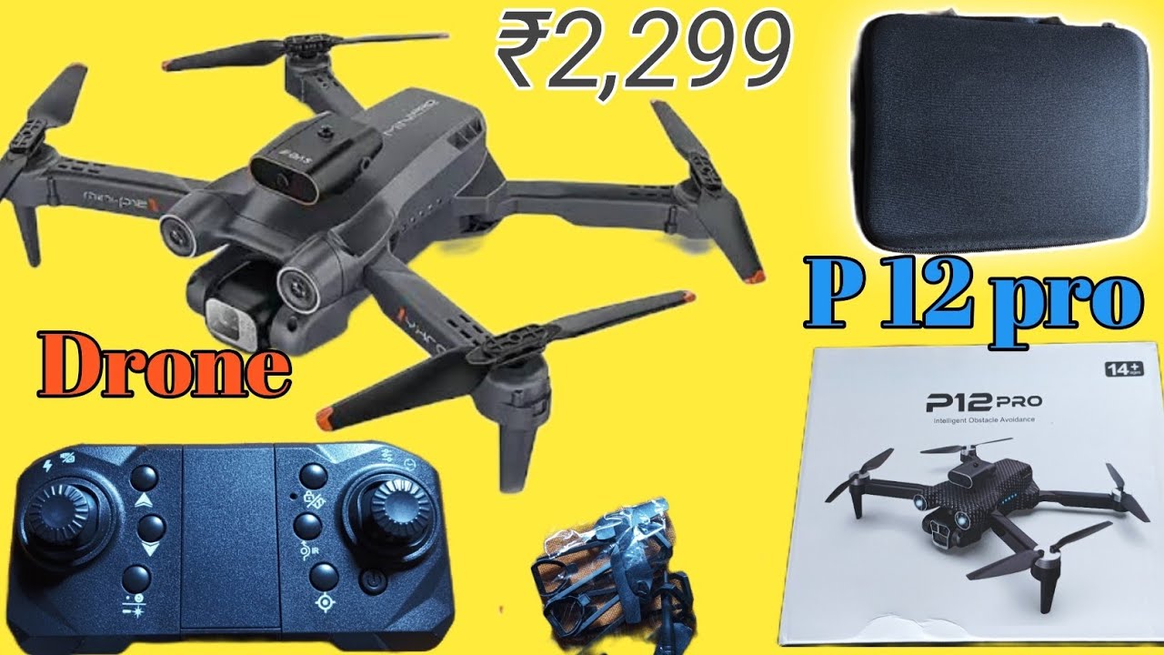 P12 Pro Drone with Dual Camera Intelligent obstacle avoidance sensor Unboxing & Full information