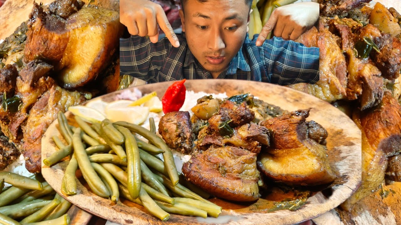 Pork Curry With Kingchili Long beans & Lemon 🍋 Mukbang \ NAGA MUKBANG \ 
