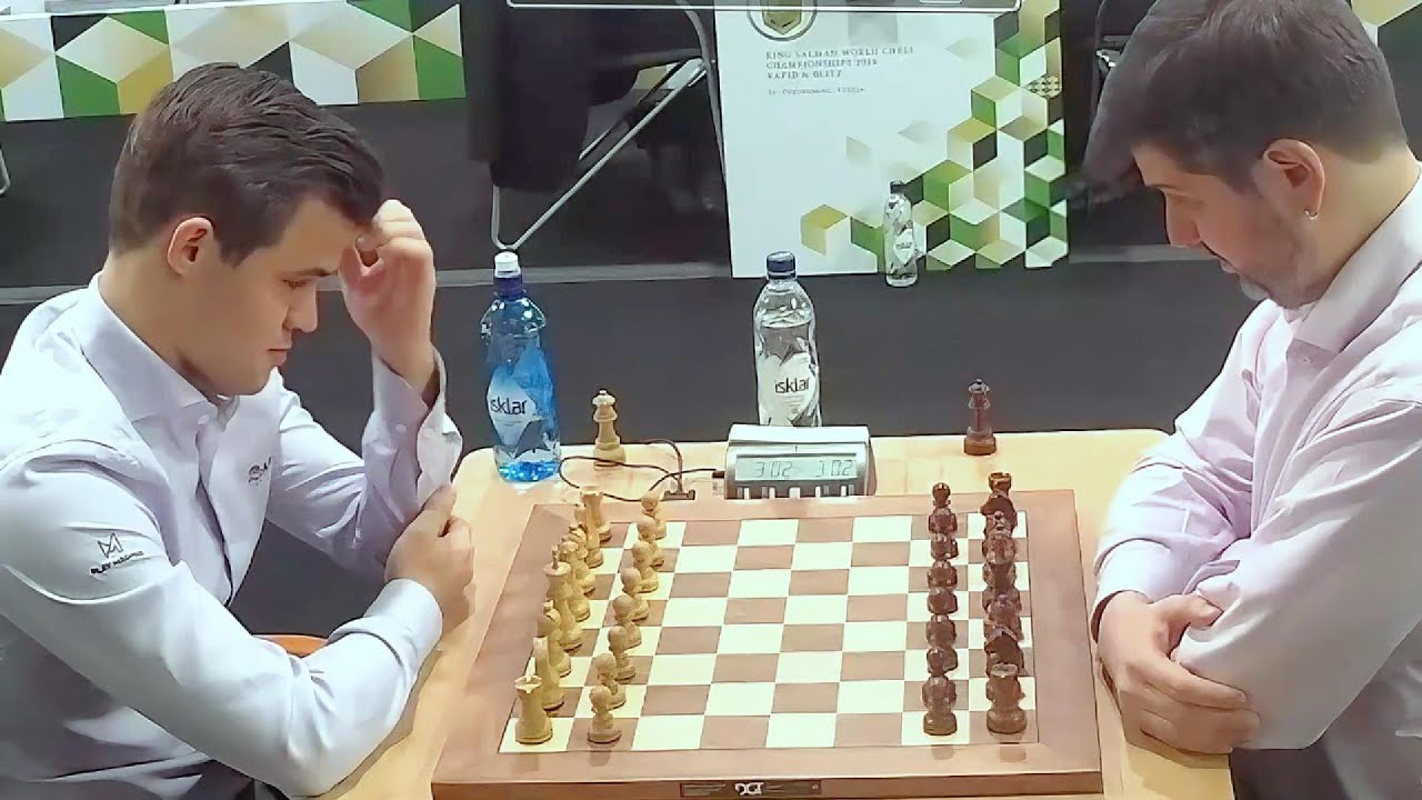 Magnus Carlsen 2939 vs. Peter Svidler 2770 / FIDE World Blitz 2018 / Round10  / English Opening
