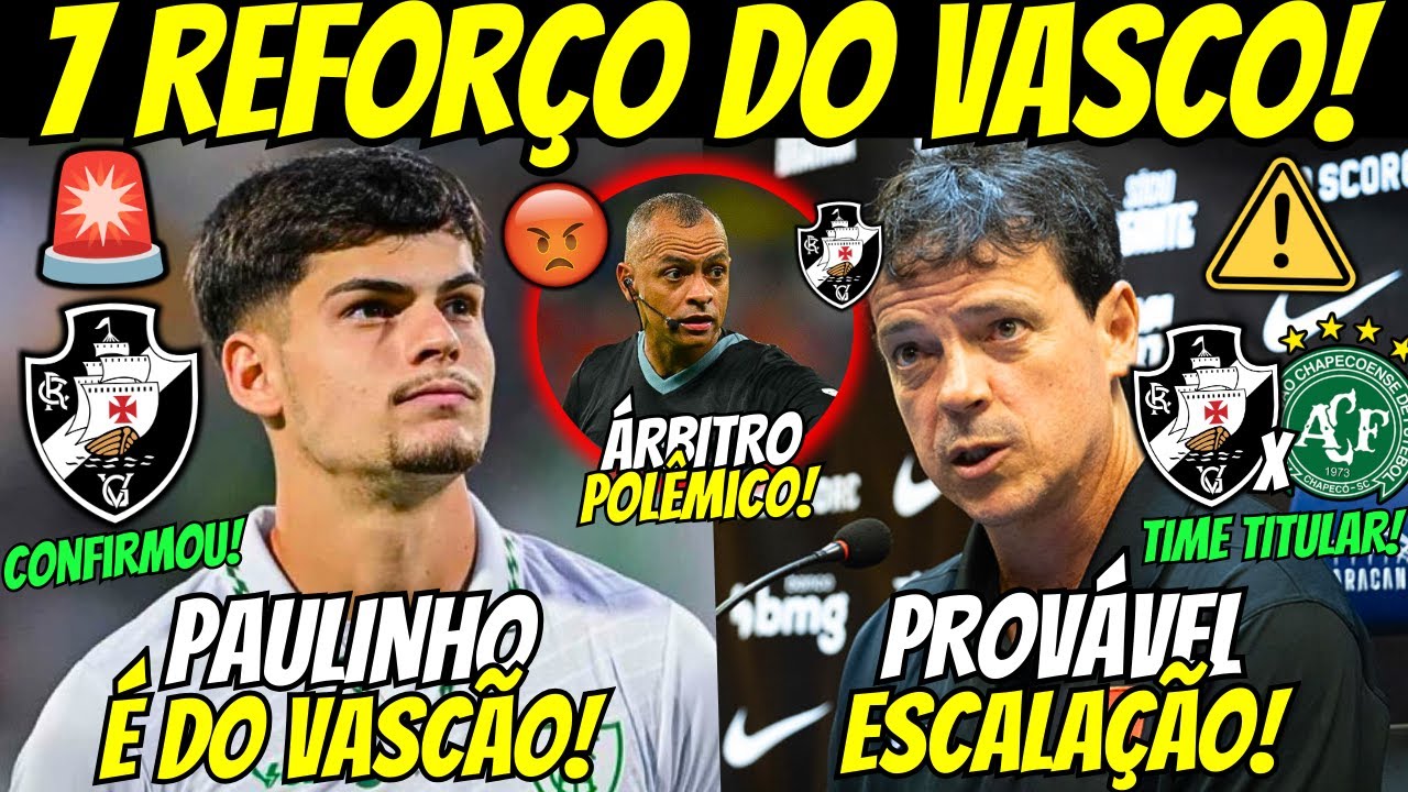 🚨7º REFORÇO DO VASCO! PROVÁVEL ESCALAÇAO DO VASCO CONTRA A CHAPECONSE! PRÉ JOGO VASCO