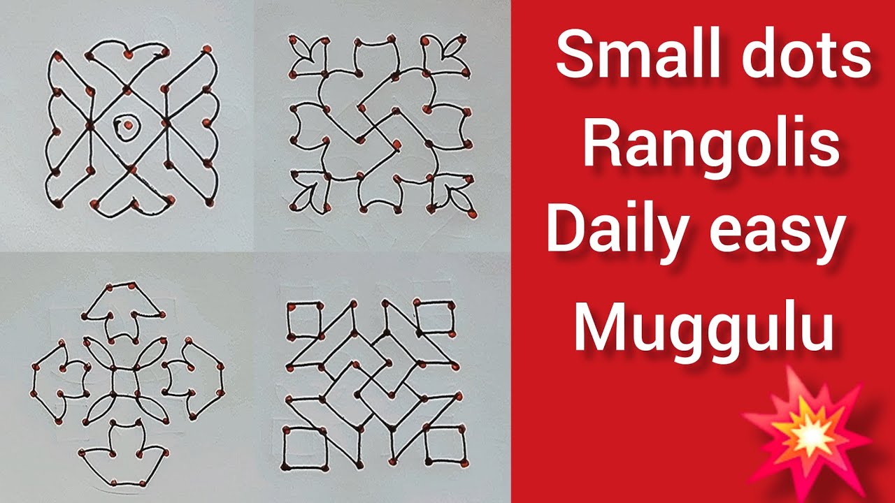 Simple rangolis ✨daily easy rangolis 🌸 letest muggulu 🌸 very easy simple rangoli disign 🌸