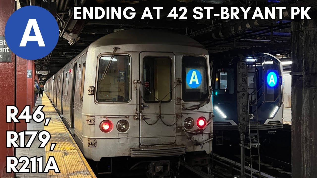 IND 6th Avenue: R46, R179 & R211A (A) trains ending @ 42nd Street - Bryant Park