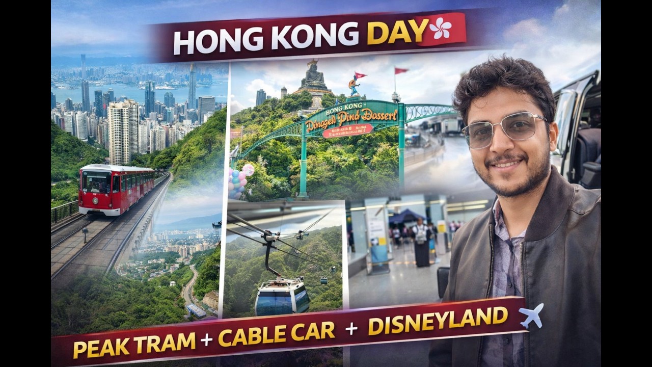 Hong Kong Day 3 🇭🇰 Peak Tram, Ngong Ping 360 & Disneyland | Back to Delhi✈️ #ankitwithDJI #hongkong