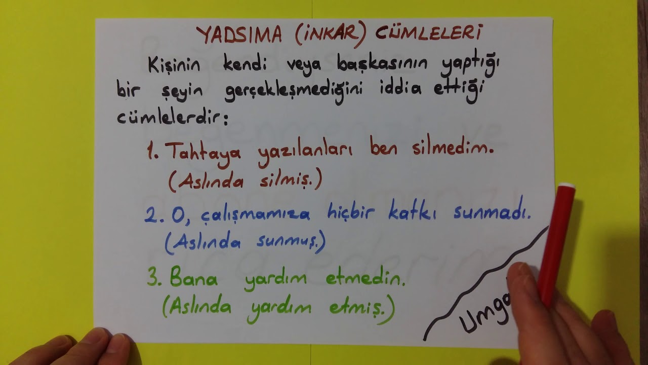 121➡ Yadsıma (İnkar) C&uuml;mleleri